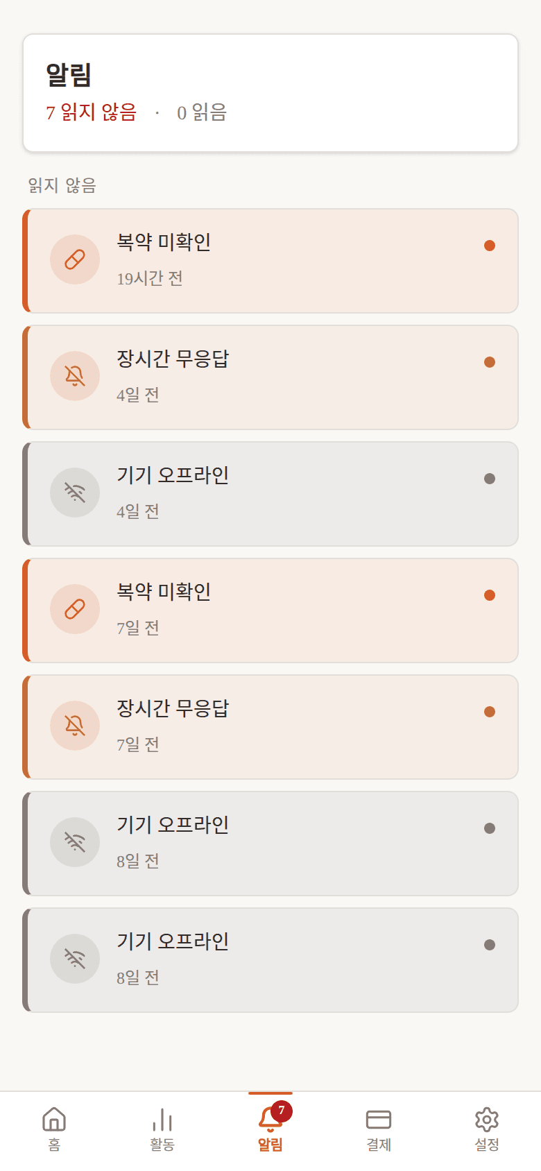 Chingu family app: a real-time alert when something changes